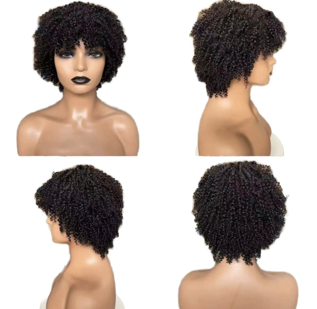 Afro curl no lace wig